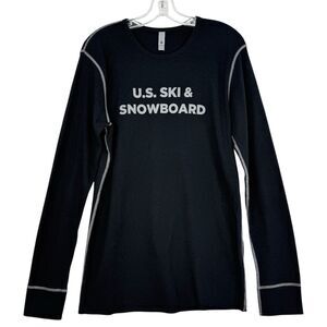 NEXT LEVEL BLACK THERMAL LONG SLEEVE SIZE L T-SHIRT U.S. SKI & SNOWBOARD